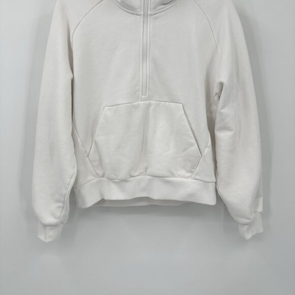 ATHLETA forever fleece hoodie 1/2 zip sweatshirt pullover bright white casual M - Picture 6 of 10